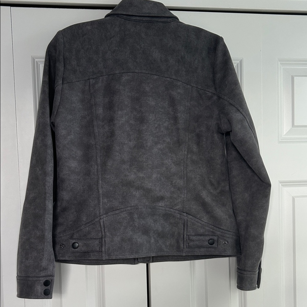Liverpool Gray Light Suede Fabric Jacket Military Lapel NWOT M - Picture 5 of 6